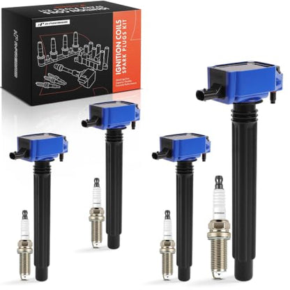 A-Premium Ignition Coil Pack and Iridium Spark Plugs - color: Blue