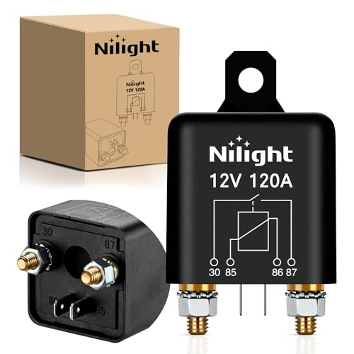 Nilight 12V 120A 4 Pin SPST Starter Relay Heavy Duty Switch for Car RV - color: 120A-1PC