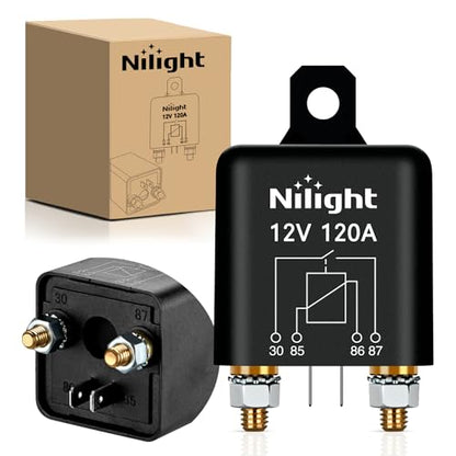 Nilight 12V 120A 4 Pin SPST Starter Relay Heavy Duty Switch for Car RV - color: 120A-1PC