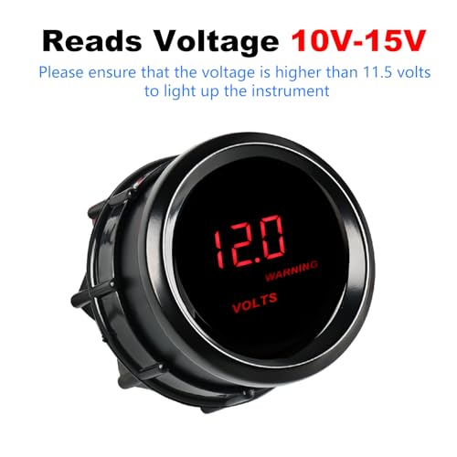 2inch 52mm DC12V Voltmeter Red Digital LED Volt Gauge - color: Volt Gauge