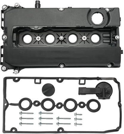 Engine Valve Cover with Gaskets Bolts Oil Filler Cap Compatible with 2011-2020 Chevy Cruze Sonic Trax Aveo, 2008-2009 Saturn Astra, 2009-2010 Pontiac G3 1.6L 1.8L Replace# 55558673 55564395 264-920 - color: Plastic