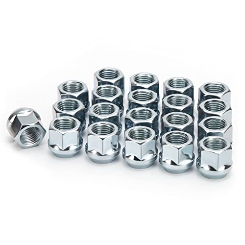 KSP 1/2"-20 Open End Bulge Acorn Lug Nut 20pcs 1/2 Cone Seat for Jeep Ford - color: Chrome, size: 1/2"-20-Hex 19mm
