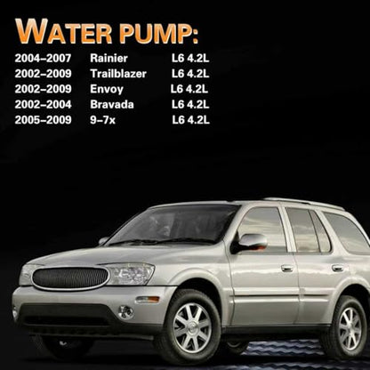 Engine Water Pump Thermostat Kit for 2002-2009 Trailblazer 4.2L - size: 2004-2007 Rainier