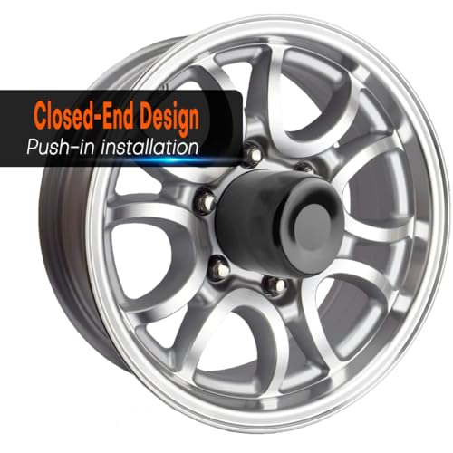 4Pcs 3.31 inch Wheel Center Caps Fit 3.31" Center Bore Truck Trailer RV SUV Wheels Rims, Carbon Steel Matt Black Push Through Hub Covers - color: Matt Black, size: 3.31in Hub Hole, 2.99in Tall