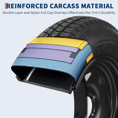 GarveeTech 2-Pack Trailer Tire On Rim ST175/80D13 Trailer Tires and Wheels 5 Lug on 4.5 in PCD Trailer Tires with 13 in Rims Load Range C 6PR Black - size: ST175/80D13