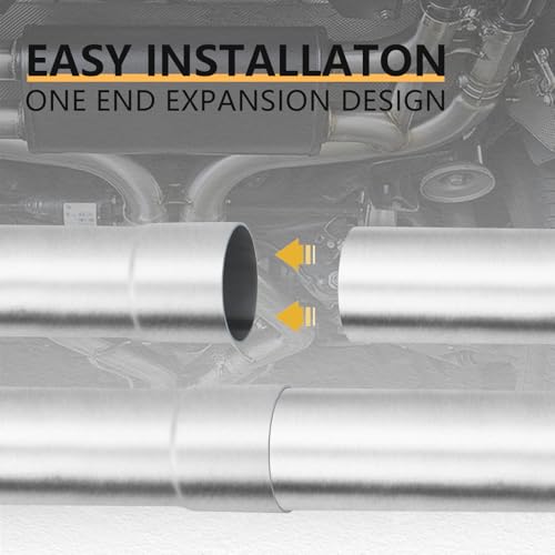 LCGP 2" Custom Mandrel Straight Exhaust Pipe, 35" Long, Made of Mild Steel Fit 2 Inch Exhaust System - size: 2 Inch, style: 35" Long