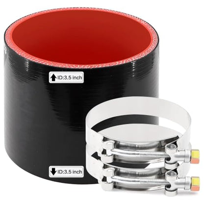 Silicone Coupler ID 3.5 inch (89mm) Straight Rubber Hose 4-Ply - size: ID3.5"