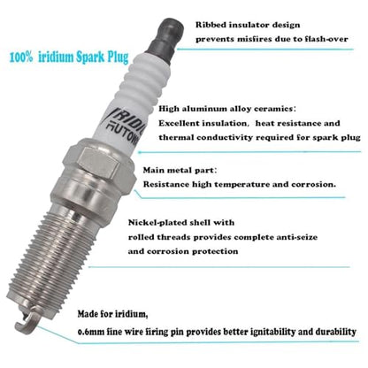 Autowxjq Iridium Spark Plug 16pcs Replace Ford F-150 F-250 F-350 E-350 Super Duty 6.2L 6.7L 7.3L V8