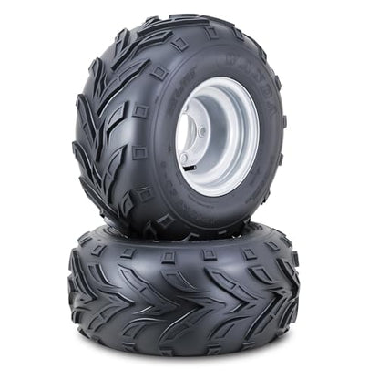 WANDA ATV Golf Cart Tire Wheel 18X9.5-8 4PR w 4X4" PCD Silver Rim-10190,S2 - size: 18X9.5-8 + 4x4 wheel