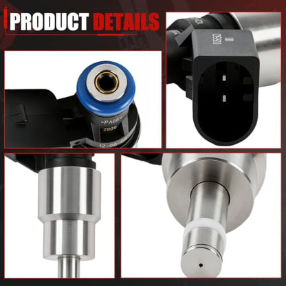 06F906036A Fuel Injector Set of 4 Compatible with 2005-2009 A4 Quattro 2.0L - color: CP-QMP-L00235