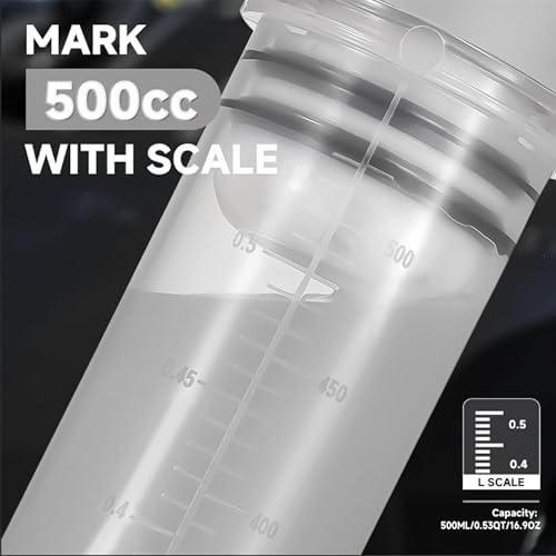 500cc Fluid Extractor Pump for Automotive Use,Manual Oil Change Syringe with 70cm Rubber Hose & 2pcs 30cm Extension Tubes for Easy Oil Change