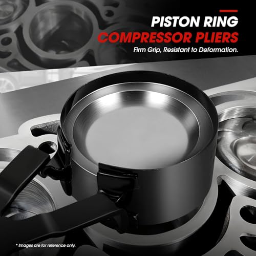 DNA MOTORING Engine Piston Ring Compressor Set with Compression Pliers and 7 Piston Rings (2-7/8" - 4-5/8") - for Car, Truck, and Motorcycle Installation and Removal Kit, TOOLS-00537