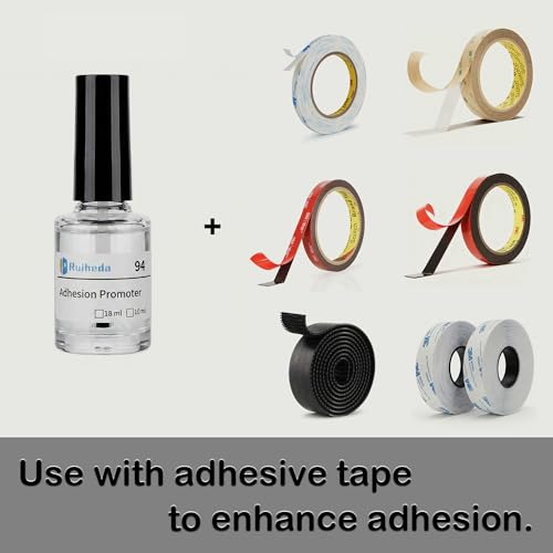 94 Adhesion Promoter with Brush Head 18ml, Tape Primer 94 Increase Adhesion for Acrylic Double Sided Mounting Tape - size: 18 ml