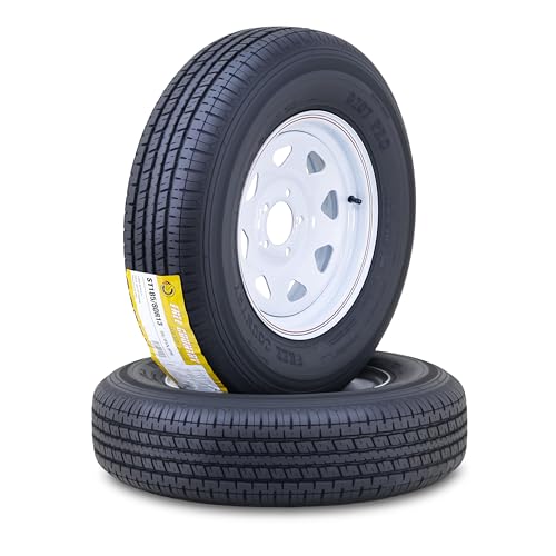 Free Country Trailer Tire Wheel ST185/80R13 8-Ply 99N 5X4.5 White Spoke Pk2 - size: ST185/80R13 /8PR /5x4.5