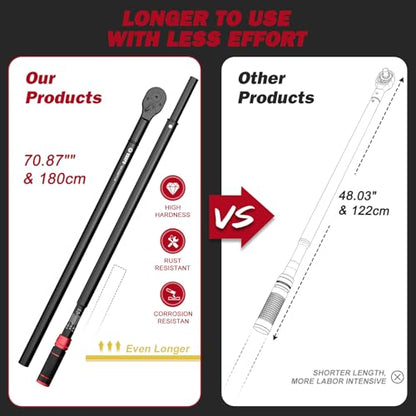 VANPO 1-Inch Torque Wrench 400-2000 Ft-Lb, 70.9" Leverage - size: 1-Inch (400-2000 Ft-Lb / 542.0-2574.5 Nm)