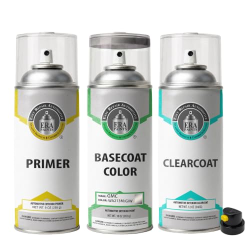 ERA Paints - WA213M/GIW - Graystone Metallic for GMC Exact OEM Color Match Automotive Touch Up Paint for Cars - Spray Paint with Premium Spray Nozzle - Premium Kit - Made in USA - style: Spray - Premium Kit