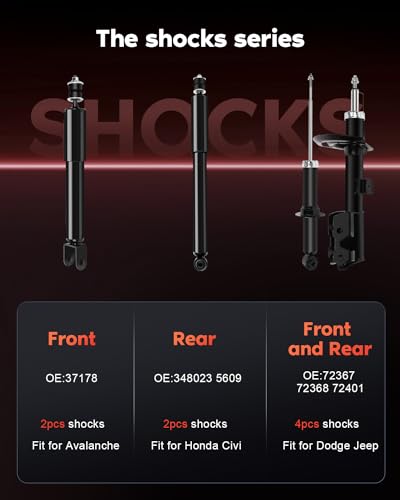 CCIYU Front and Rear Struts Shock Absorbers Fit for MINI COOPER 02-08