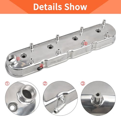 Fabricated Aluminum Engines Valve Covers with Coil Mounts - color: Polish, size: GM LS1-LS6