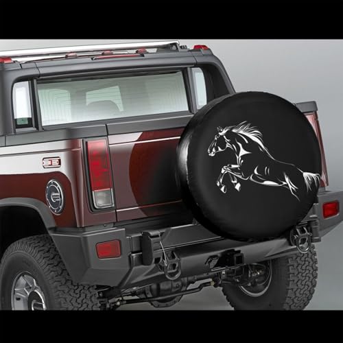 Horse Spare Tire Cover Black Wheel Tire Covers Waterproof Weatherproof Wheel Tire Protector UV Sun Protection Tyre Covers Universal Fit for Travel Truck Trailer RV SUV Car Camping Vehicle 14 Inch - color: Horse, size: 14" for tire diameter 23.6"-27.1"