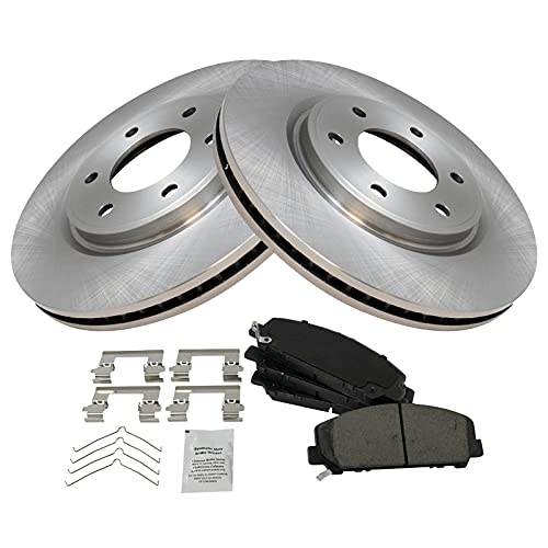TRQ Front Ceramic Brake Pad and Rotor Set 13.78 in 6-Lug - style: BKA11785