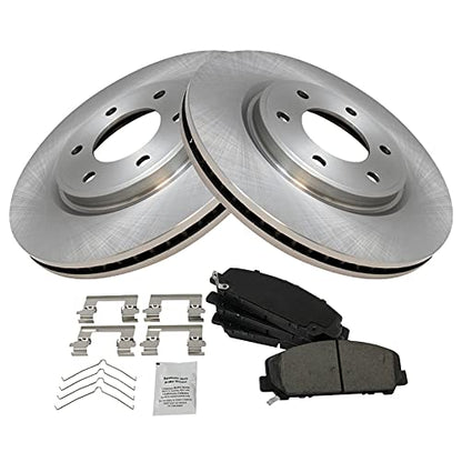 TRQ Front Ceramic Brake Pad and Rotor Set 13.78 in 6-Lug - style: BKA11785