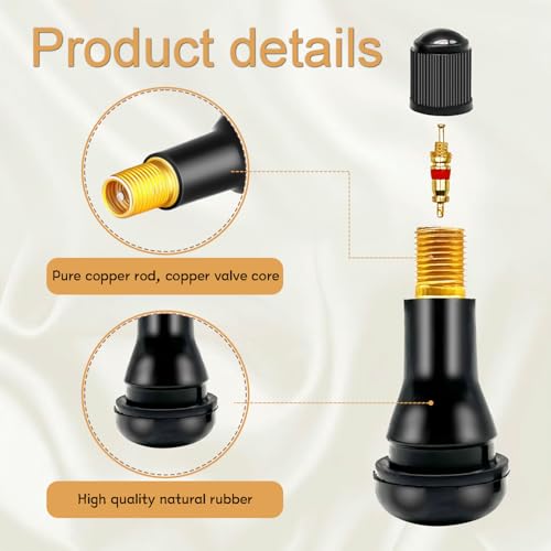 20PCS TR413 Tubeless Valve Stem Rubber Snap Valve Stem Black Standard Length Replacement Tire Valve Stem for Tubeless Rim Holes for Automotive Tires for Standard Vehicle Tires DD008-413 - size: TR413