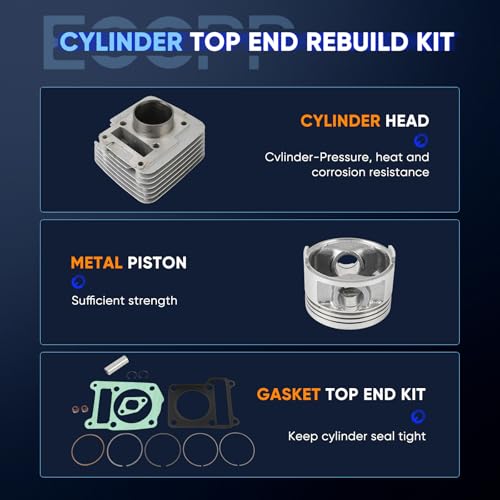 ECCPP 124cc Cylinder Top End Rebuild Kit for Yamaha for TTR125 2000-2003 - size: 5VL-E1310-00