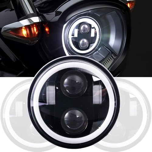 5.75" Round LED Headlight for Motorcycle, Compatible with Harley Sportster Dyna Low Rider Street Bob lron 883 1200 Softail Wide Glide Triple Headlamp,1PCS - size: 5.75''round headlight-1PCS