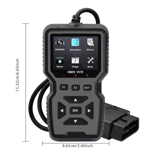 OBD2 Scanner Diagnostic Tool - Check Engine Light Code Reader, Reset Function, Data Stream, I/M Readiness, Full Features, Modes 6 & 8, for All 1996+ Vehicles - color: Gray
