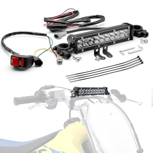 Dirt Bike Light Bar, 60W 2500LM Motorcycle Headlight Bar Kit Switch