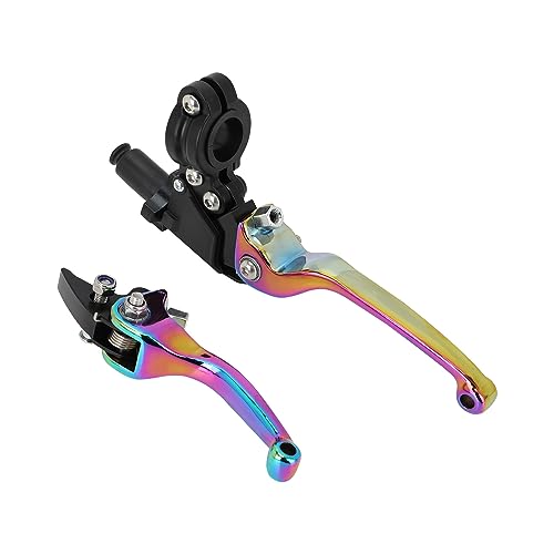 JFG RACING Motorcycle Brake Clutch Lever 7/8" 22mm Folding Levers Aluminum Alloy Universal for CRF50 KLX SSR TTR 110 125 150 200 250cc Dirt Pit Bike ATV Mini Bike Quenching - color: Quenching