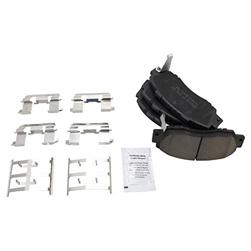 TRQ Front and Rear Brake Pad Set Ceramic Hardware - color: Ceramic, size: BFA12939