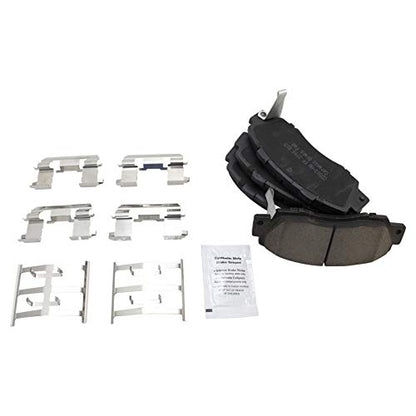 TRQ Front and Rear Brake Pad Set Ceramic Hardware - color: Ceramic, size: BFA12939