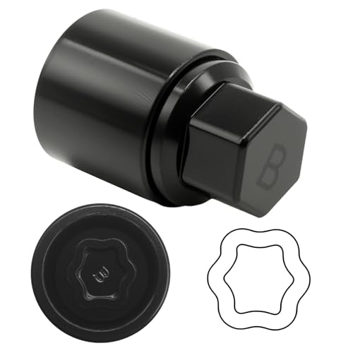 B-Wheel Locking Nut Key, Replacement for Toyota Tacoma, 21mm Wheel Lock Nut Socket Adapter, Anti-Theft Lug Removal Tool - color: Black, size: Socket B 21mm