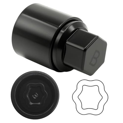 B-Wheel Locking Nut Key, Replacement for Toyota Tacoma, 21mm Wheel Lock Nut Socket Adapter, Anti-Theft Lug Removal Tool - color: Black, size: Socket B 21mm