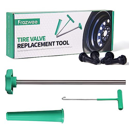 Valve Stem Quick Removal Tool Kit,Non-Dismount Tire Replacement - size: 1SET Tool & 4PCS TR413 Valve Stems