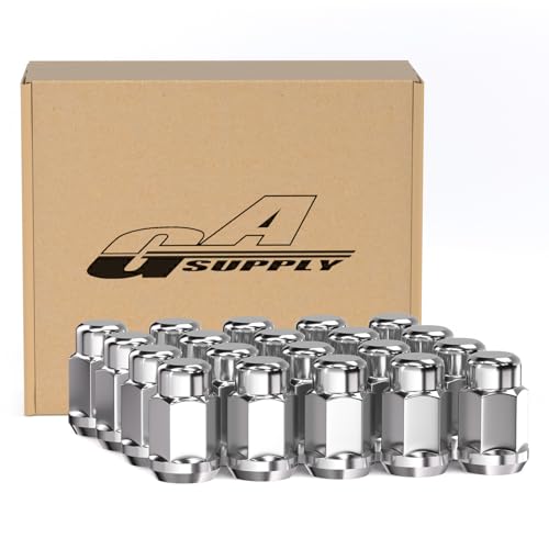 GAsupply 20pcs M12x1.25 Lug Nuts Chrome, 1.38" Tall 3/4" 19mm Hex Cone Seat - color: Silver, size: M12x1.25, style: 20 Pack