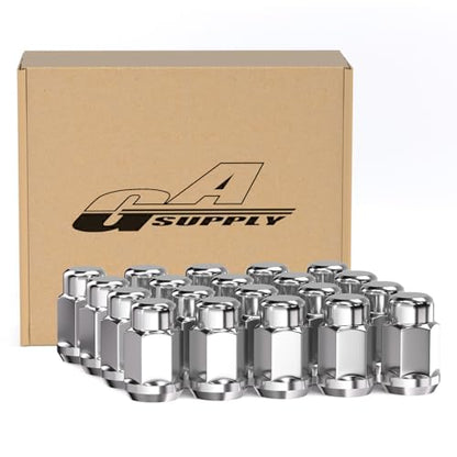 GAsupply 20pcs M12x1.25 Lug Nuts Chrome, 1.38" Tall 3/4" 19mm Hex Cone Seat - color: Silver, size: M12x1.25, style: 20 Pack