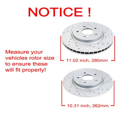 Acinoparts Front(11.02") and Rear(10.31") Brake Kit for Hyundai Elantra - size: HMBK3158431603