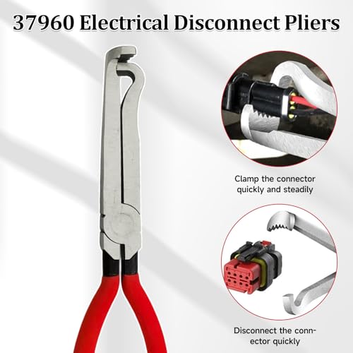 4Pcs Electrical Disconnect Pliers for Cars, Automotive Electrical Connector Separator Tools, Hose Clamp Pliers Terminal Removal Tool, Fuel Line Disconnect Tool - style: Red 4PCS