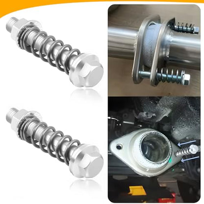 2PCS Car Exhaust Manifold Bolts, M10 × 1.25 Vehicle Flange Screws Flange Exhaust Bolts and Nuts Kit with Springs, Automotive Muffler Studs Replacement, Universal for SUV RV Truck - size: M10 × 1.25