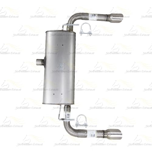 Exhaust Muffler Assembly with Hangers Compatible with Chevy Malibu 2008-2012 3.6L | Stainless Steel | Northeastern Exhaust | Includes Gasket Clamp, Bolt-Kit and Hangers | Direct-Fit Replacement
