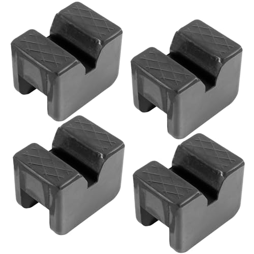Universal Axle Car Jack Stand Pad Rubber Slotted Guard Support Block Lifting Lift Frame Rail Pinch Protector Anti-Slip Floor Cushion - size: 6Ton & 4Pcs