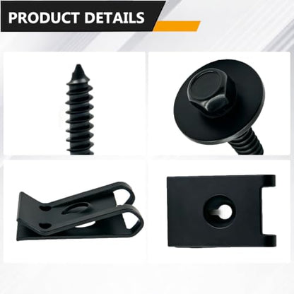 M4.2 Universal Fender Liner Screw and U Clips Fits Various Vehicles - size: M4.2