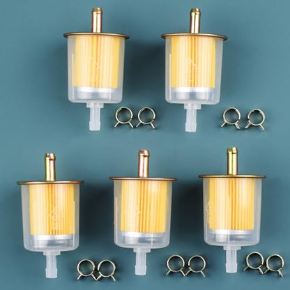 5pcs 5/16” Universal Fuel Filters with 10pcs 8mm Hose Clamps Gas Inline Fuel Filter for Motorcycles, Cars, Trucks