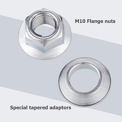 M10x1.25 ATV Locking Lug Nuts Set for Yamaha Blaster Banshee Raptor Warrior YFZ450 YFZ660 Kawasaki 400 Suzuki 400 - style: 8x M10 Flange Lug Nuts and 8X special tapered adaptors