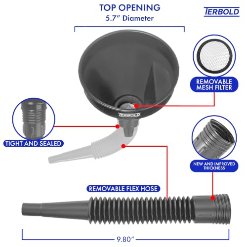 Automotive Flex Funnel with Hose (Grey) - color: Grey