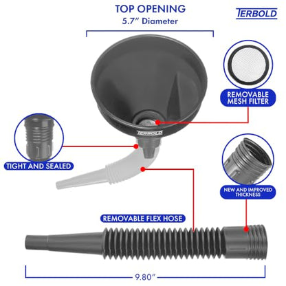 Automotive Flex Funnel with Hose (Grey) - color: Grey