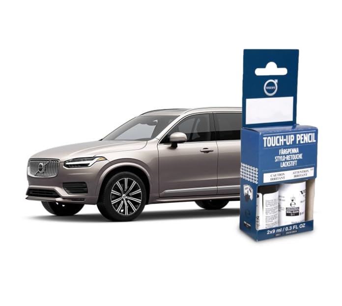 Volvo Touch Up Paint Pen, Includes Base Coat and Clear Coat, 2 x 9 ml (0.3 fl oz), OEM Factory Original (736 Bright Dusk Metallic) - color: 736 Bright Dusk Metallic