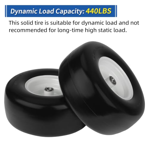 GICOOL 13x6.50-6 Flat Free Front Tire and Wheel for Zero Turn Mower, 2PK - size: 13x6.50-6 Flat-free Tire - 2 Pack